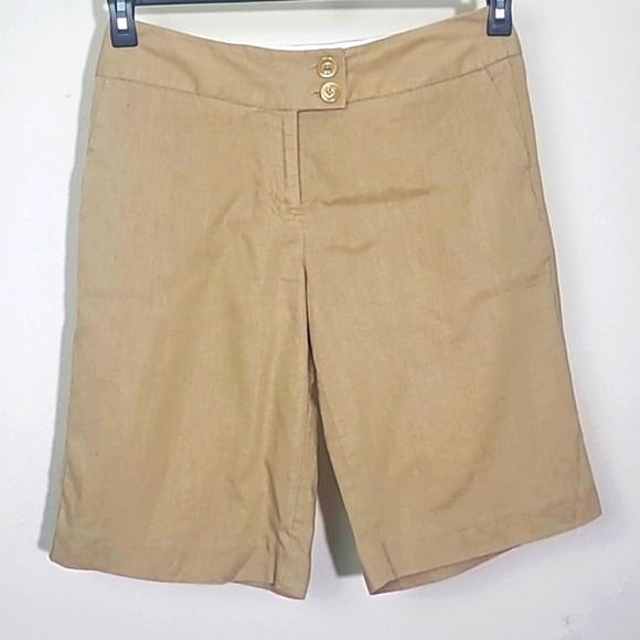 Walking Shorts Washable Linen blend Mark Eisen khaki Beige Preppy - Picture 1 of 7